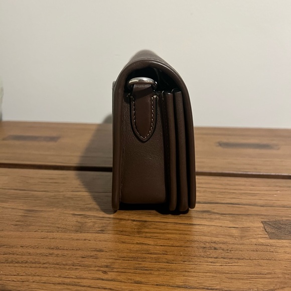 LIKE NEW Coach Dinky Shoulder Bag Leather Silver/Maple 2 Straps CW641 - Picture 4 of 11